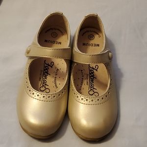 Gold Footmates little girl dress shoes